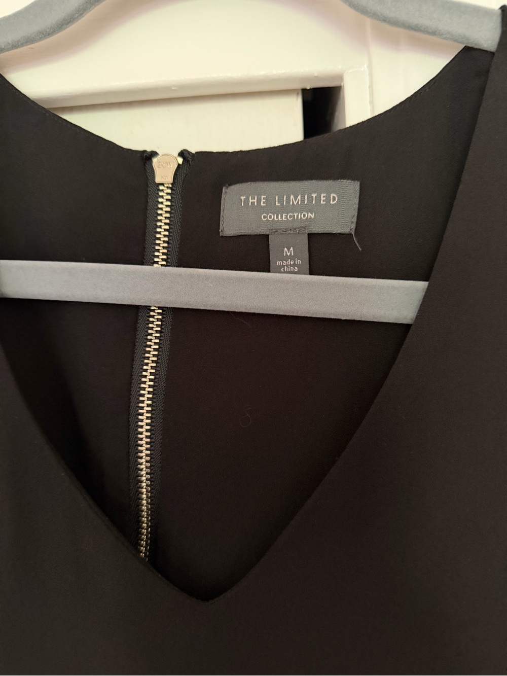 The Limited Black V-Neck Tank Top with Gold Zipper